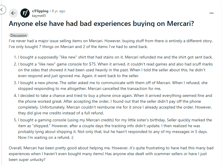 Mercari Review Reddit