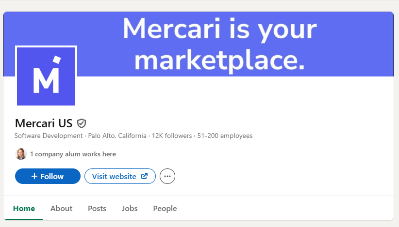 Mercari US LinkedIn Profile