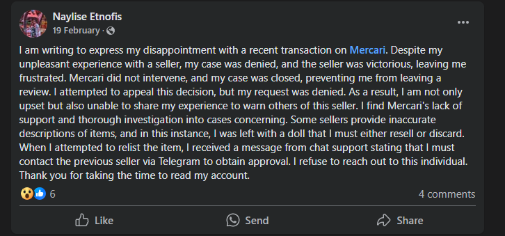 Mercari Review on Social Media