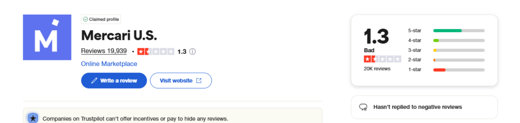 Mercari US Trustpilot ID