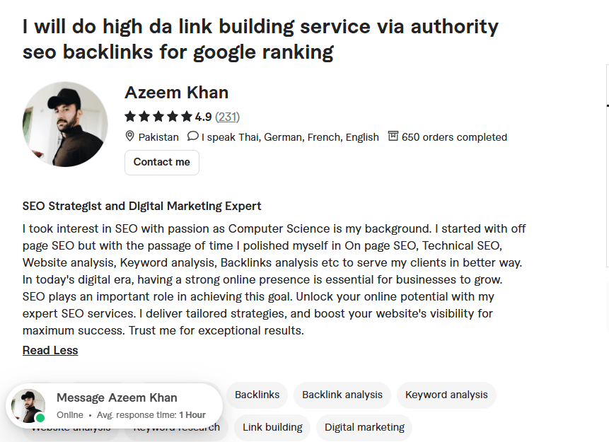 Fast turnaround and 24/7 availability profile