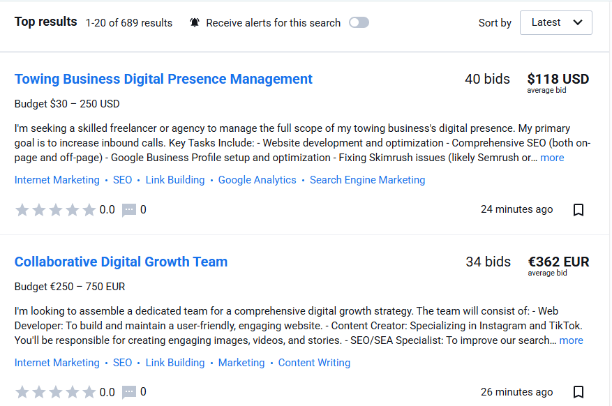 Access to global clients and projects