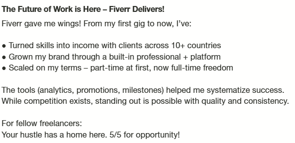 Review from Freelancers