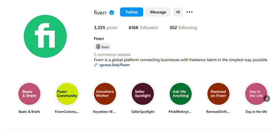 Fiverr Instagram Profile
