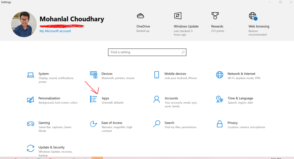 Go to Apps -> Installed apps (or Apps & features on older Windows).