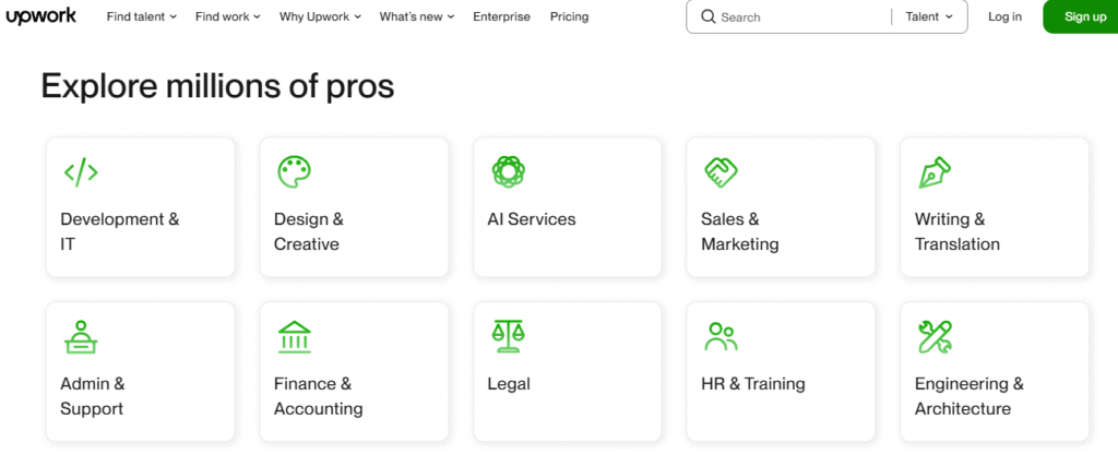 Industries served: tech, design, writing, marketing, admin, etc.