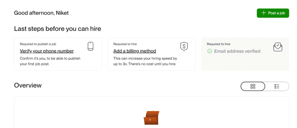 Client Upwork Dashboard