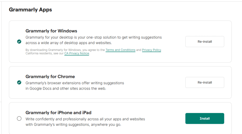 Grammarly Apps