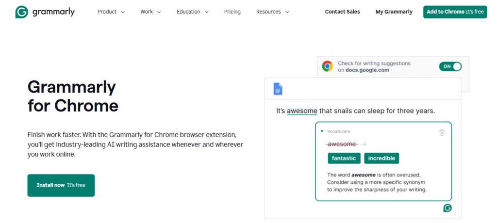 Step 2: Install Grammarly for Chrome