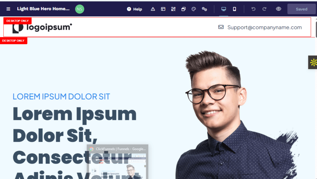 Website Page Editing Creation on ClickFunnels