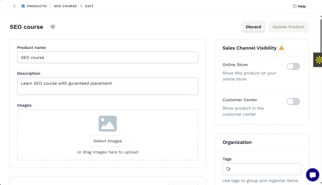 Product Creation Dashboard