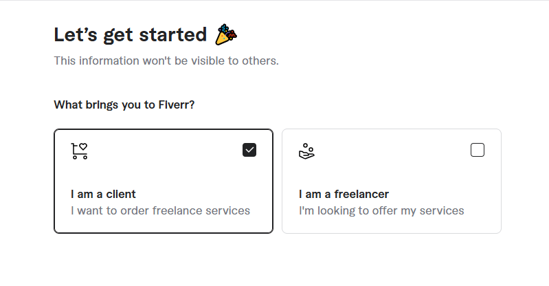 Start by adding on how you want to use Fiverr