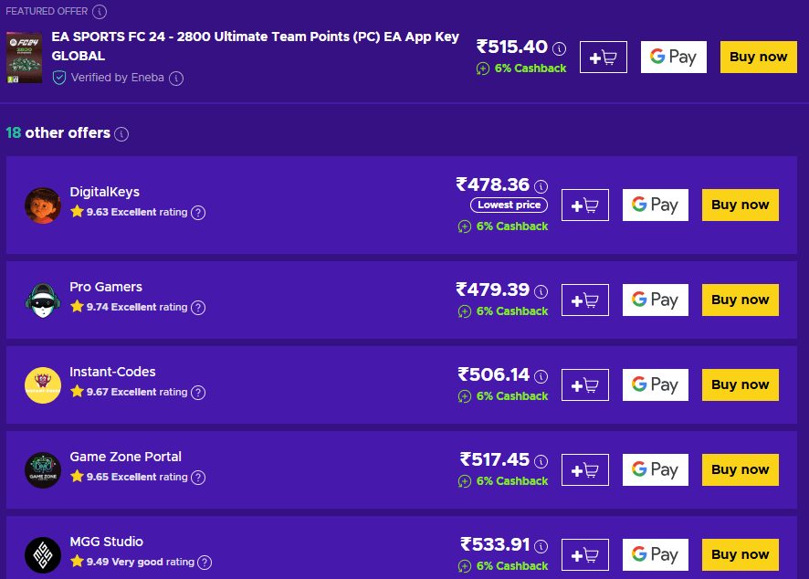 Compare prices and check seller ratings.