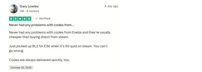 Trustpliot Eneba review