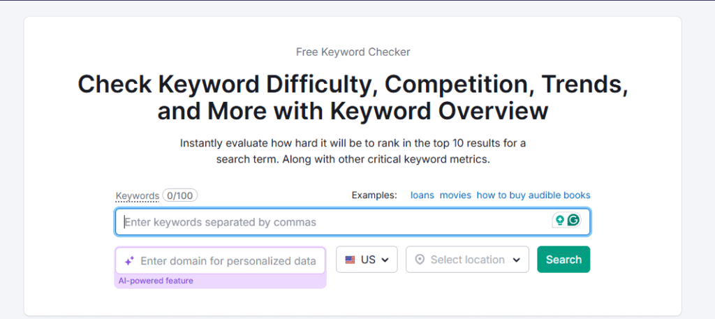 How SEMrush measures search volume and keyword difficulty