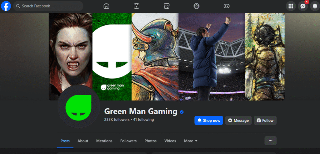 Green Man Gaming Facebook Profile 