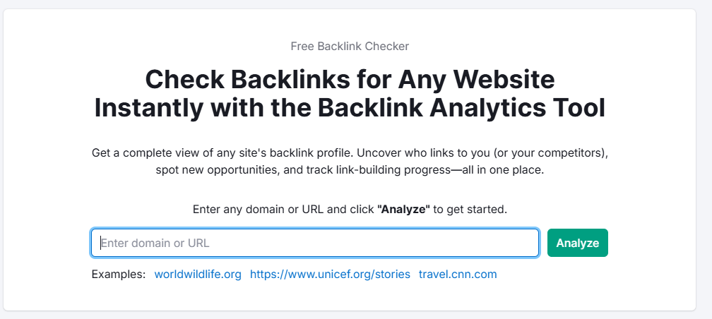 Overview of SEMrush’s backlink index and crawling frequency.