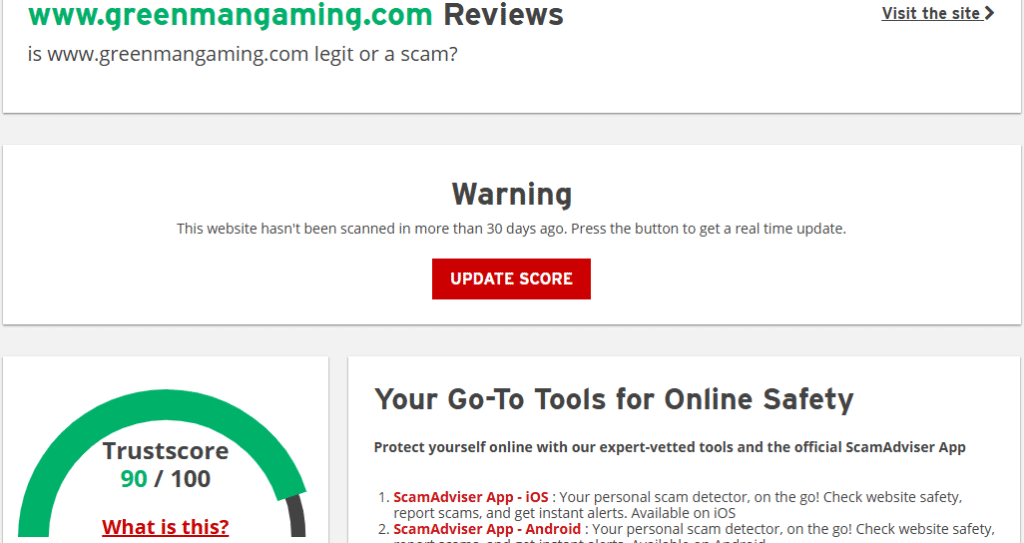 Scam advisor website check