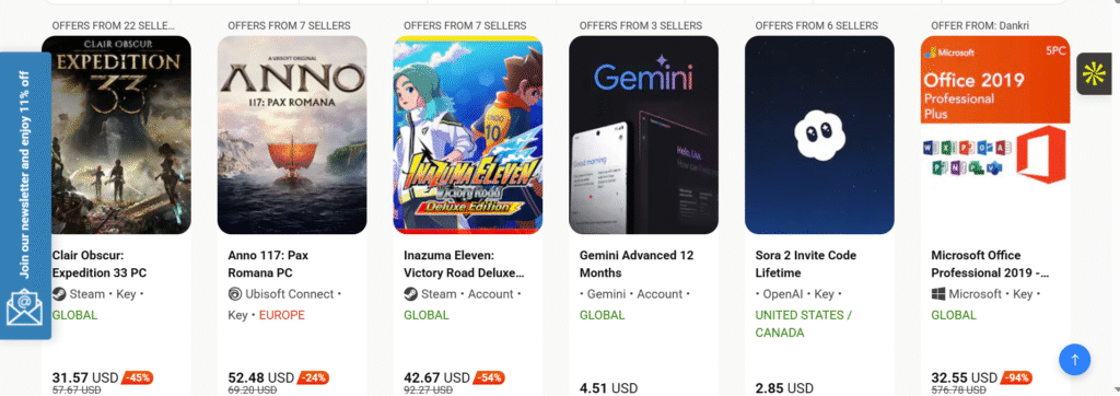 Sellers List Their Digital Keys