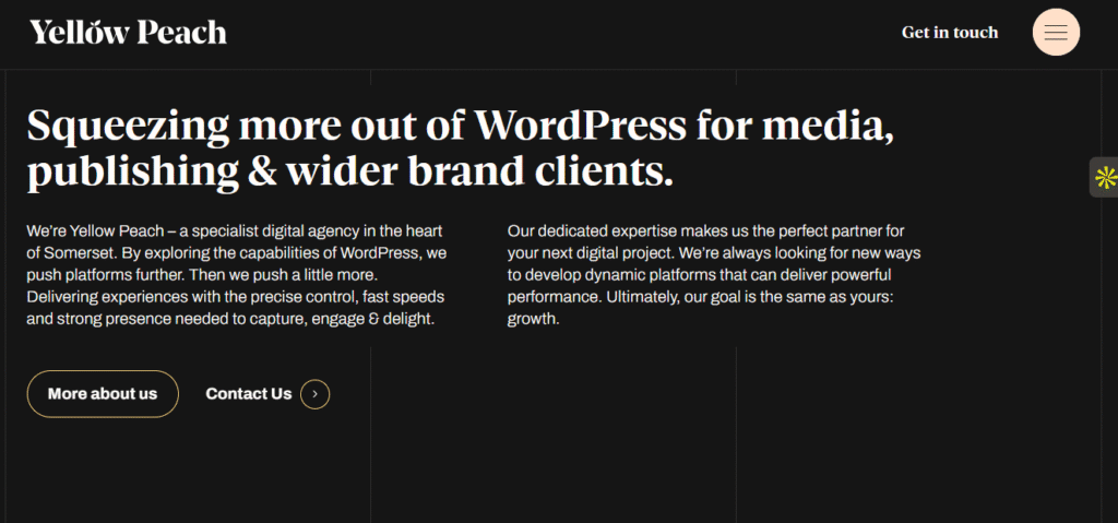 7. Yellow Peach – WordPress agency & eCommerce specialists (UK list author & agency)