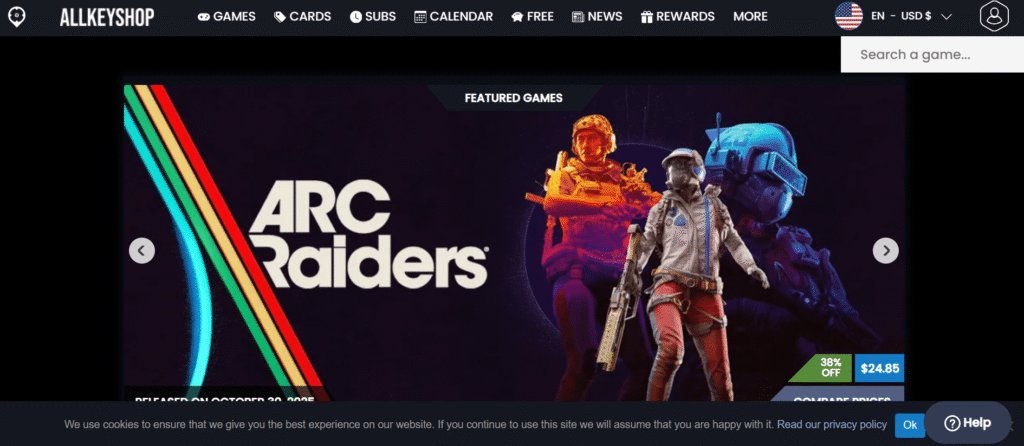 AllKeyShop (The Global Comparison King and Site like G2A)