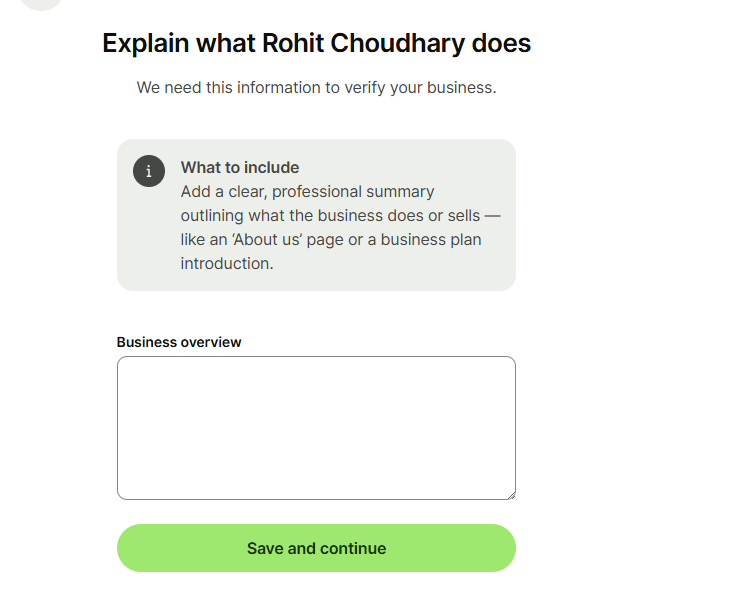 expalin details of business