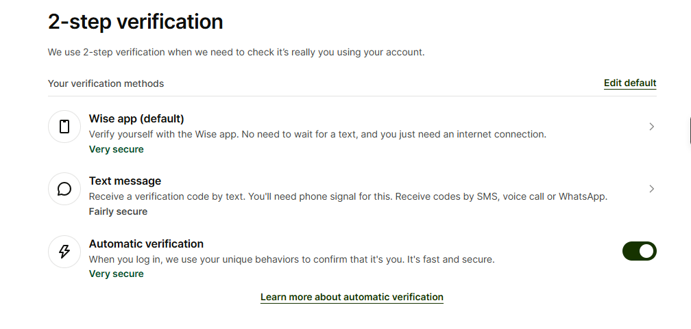 Wise Two-factor authentication: