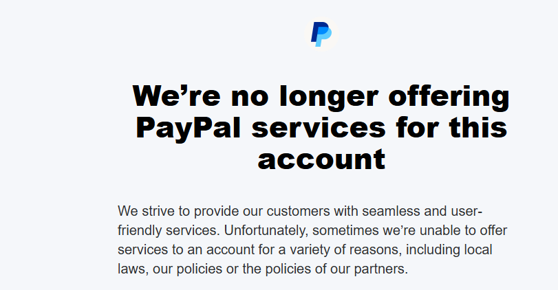 paypal account resctriction