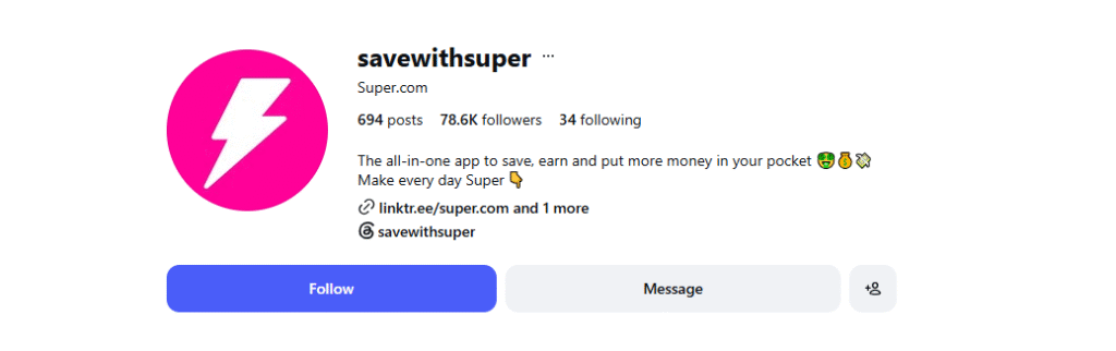 Super .com Instagram