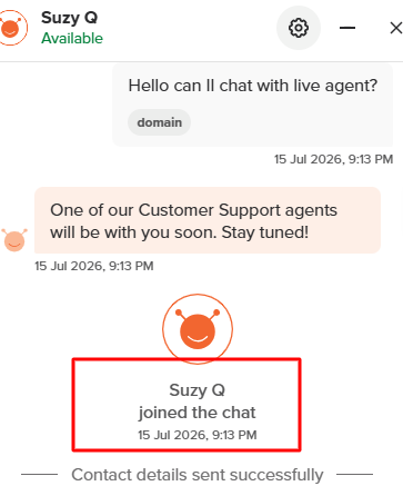 Namecheap live chat