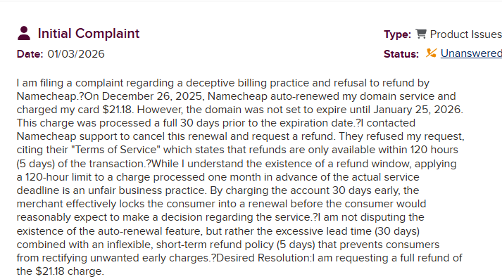 Namecheap renewal price is high