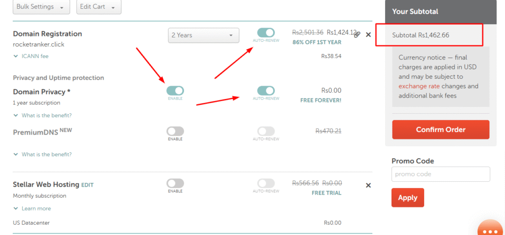 Namecheap check pricing before you buy