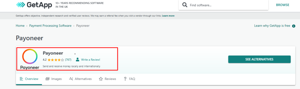 getapp payoneer reviews