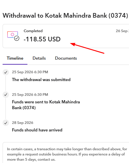 Payoneer withdrawal of money