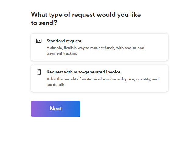 Sending payment request from Payoneer